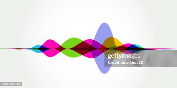 sound waves - listening to heartbeat stock illustrations