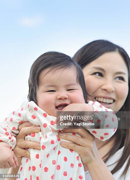 mother and baby,smile - only japanese stock illustrations