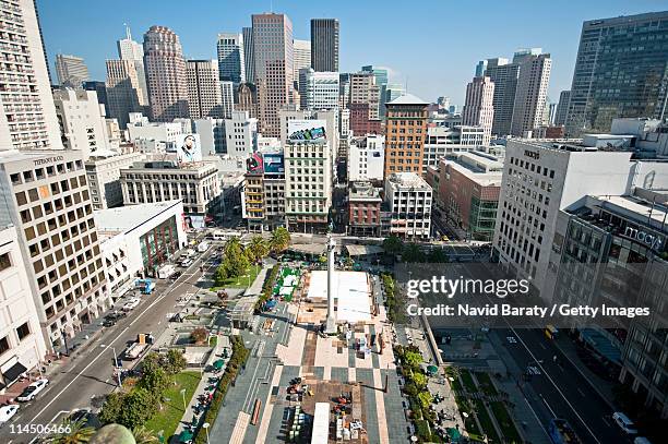 union square in san francisco - union square san francisco stock pictures, royalty-free photos & images