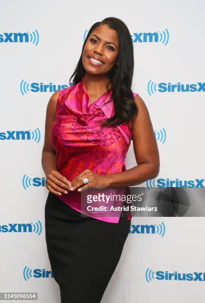 Omarosa Manigault Newman visits the SiriusXM Studios on April 25, 2019 in New York City.
