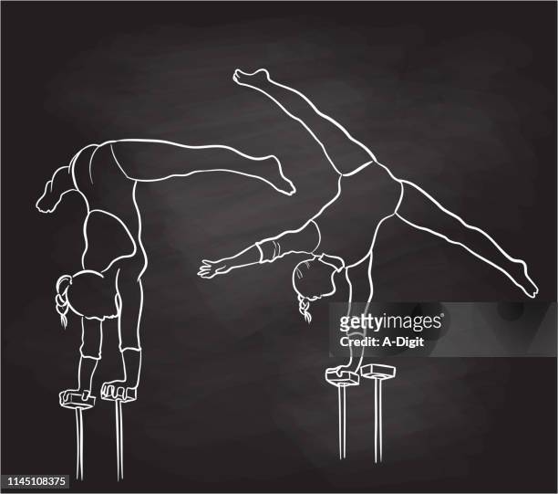 ilustraciones, imágenes clip art, dibujos animados e iconos de stock de la pizarra de fuerza y equilibrio - contortionist