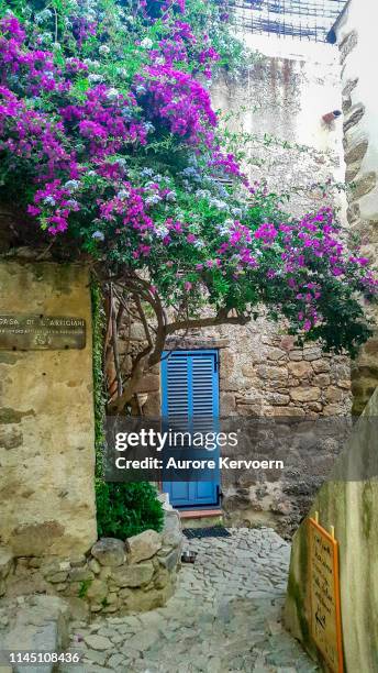 corsican village of pigna, france - balagne stock pictures, royalty-free photos & images