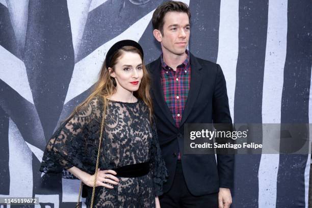 Annamarie Tendler and John Mulaney attend "Beetlejuice" Broadway opening night at Winter Garden Theatre on April 25, 2019 in New York City.