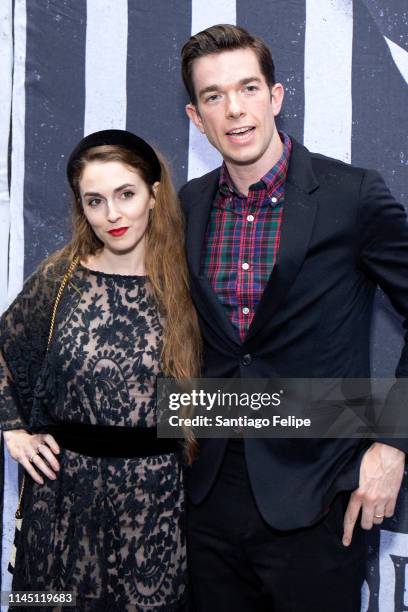 Annamarie Tendler and John Mulaney attend "Beetlejuice" Broadway opening night at Winter Garden Theatre on April 25, 2019 in New York City.