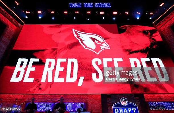 General view as the Arizona Cardinals make their overall draft pick during the first round of the 2019 NFL Draft on April 25, 2019 in Nashville,...