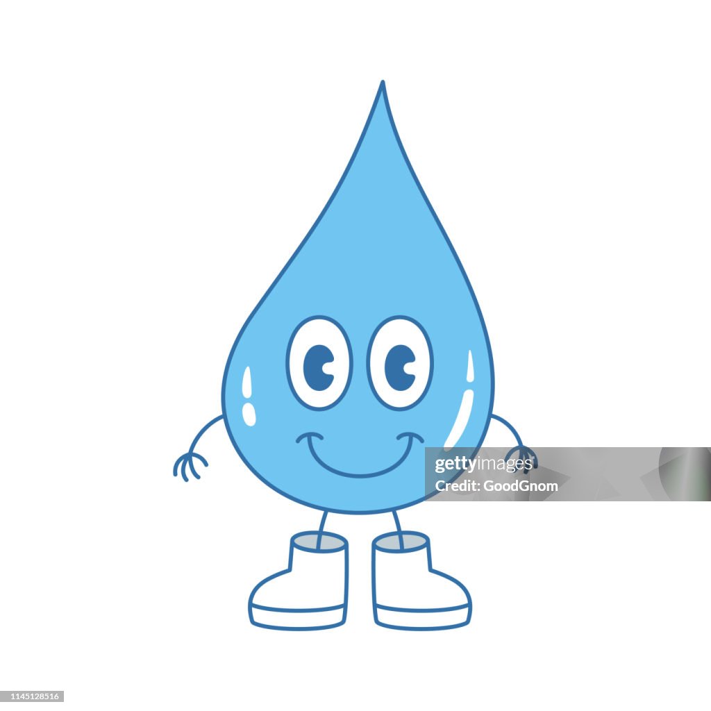 Dibujos Animados De Gota De Agua Ilustración de stock - Getty Images
