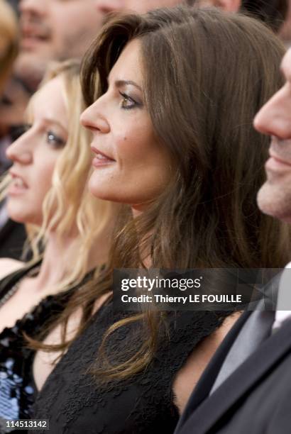 Ludivine Sagnier, Chiara Mastroianni and Louis Garrel attends the 'Les Bien-Aimes' premiere at the Palais des Festivals during the 64th Cannes Film...