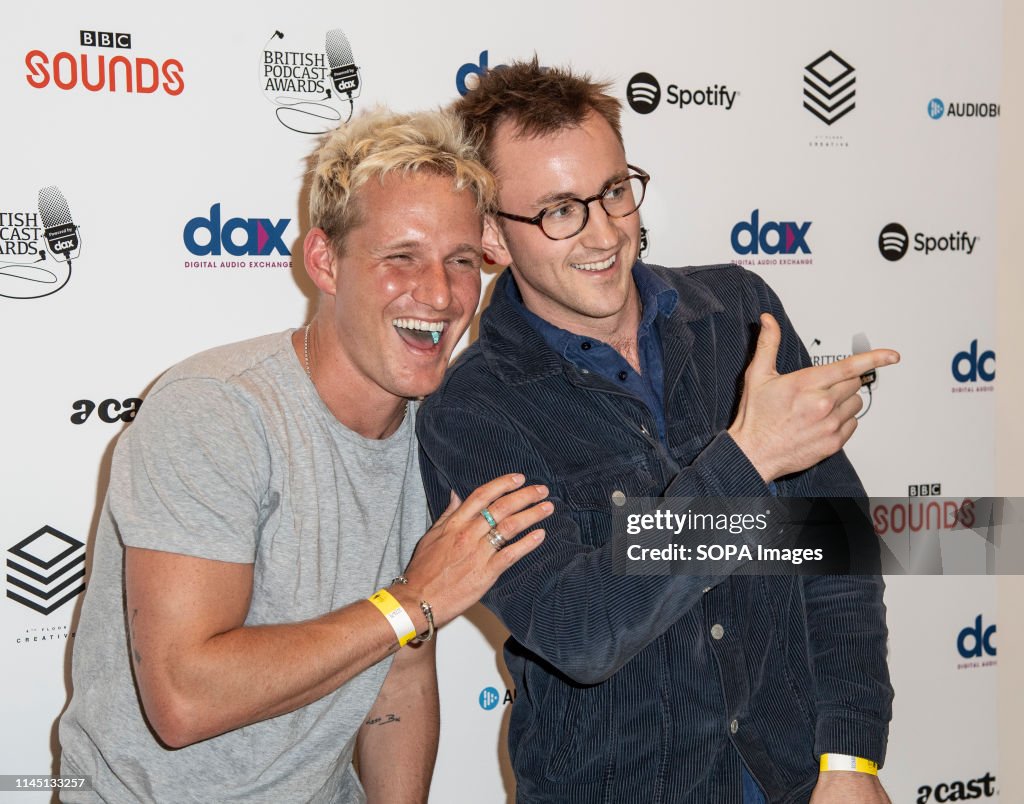 Jamie Laing and Francis Boulle are seen during the British...