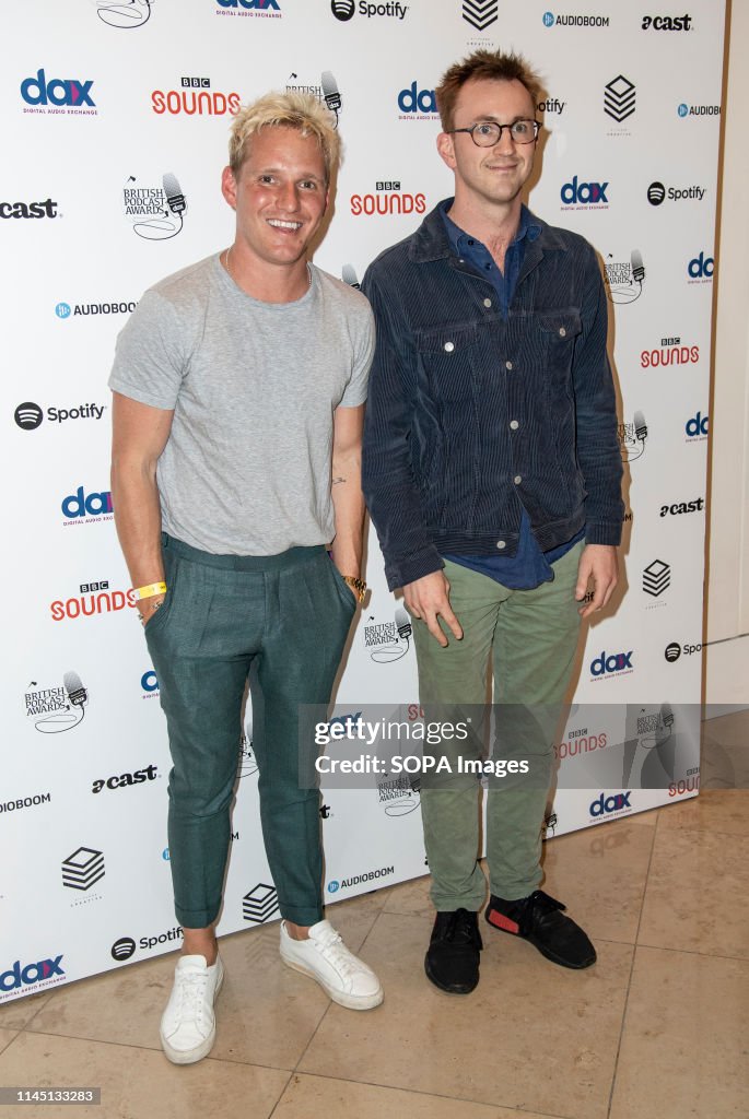 Jamie Laing and Francis Boulle are seen during the British...