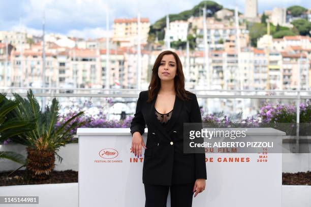 Moroccan actress Nisrin Erradi poses during a photocall for the film "Adam" at the 72nd edition of the Cannes Film Festival in Cannes, southern...