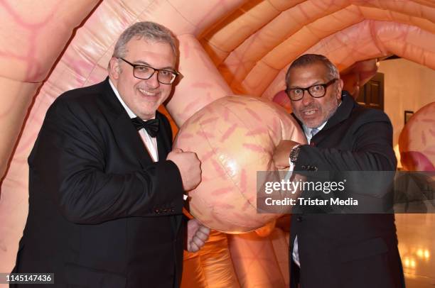 Erich Irlstorfer and Jimmy Hartwig-Almer attend the 17th Felix Burda Award at Hotel Adlon Kempinski on May 19, 2019 in Berlin, Germany.