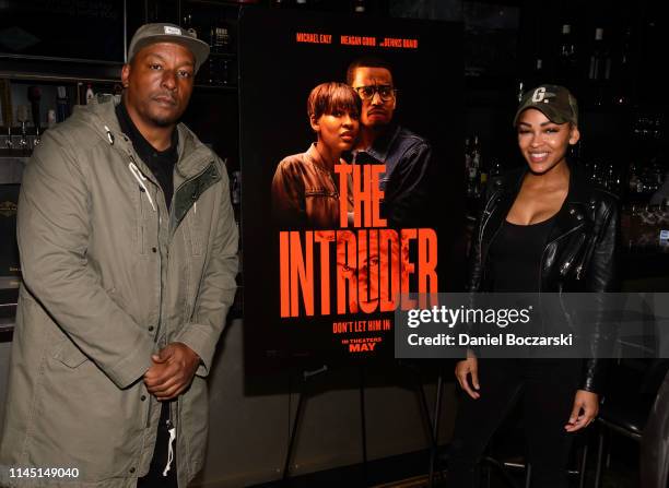 Director Deon Taylor and Meagan Good attend the Chicago screening of "The Intruder" at Davis Theater on April 25, 2019 in Chicago, Illinois.