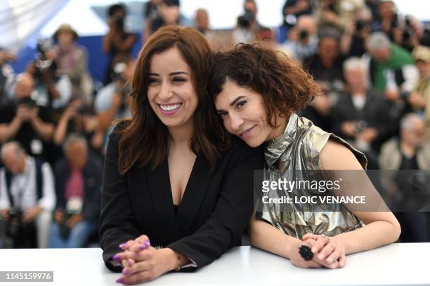 Moroccan actress Nisrin Erradi and Moroccan actress Lubna Azabal pose during a photocall for the film "Adam" at the 72nd edition of the Cannes Film...