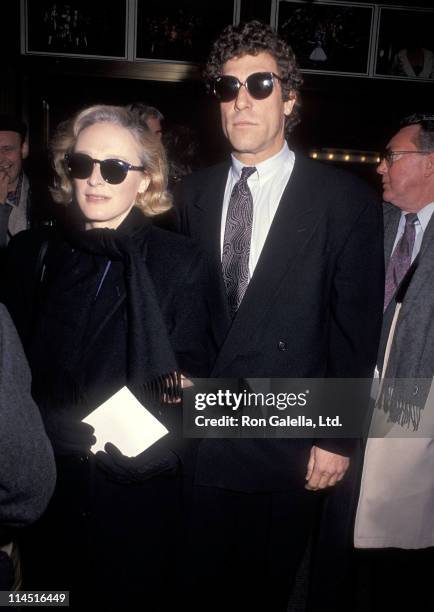 Actress Glenn Close and boyfriend John Starke attend Mary Martin's Memorial Service on January 28, 1991 at the Majestic Theatre in New York City.