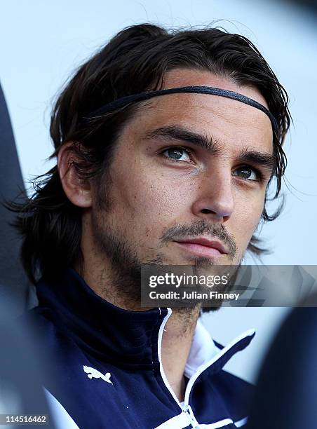 Niko Kranjcar of Tottenham Hotspur looks on from the bench during the Barclays Premier League match between Tottenham Hotspur and Birmingham City at...