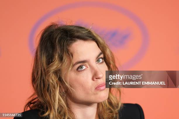 French actress Adele Haenel attends a press conference for the film "Portrait Of A Lady On Fire " at the 72nd edition of the Cannes Film Festival in...