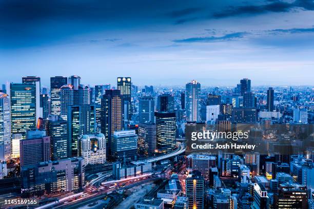 osaka，japan - paesaggio urbano foto e immagini stock