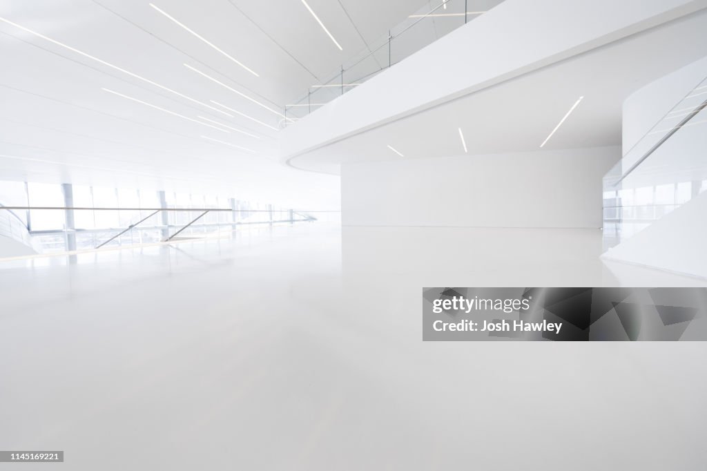 Futuristic empty room, 3D Rendering