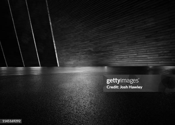 futuristic empty room, 3d rendering - s rain or shine stockfoto's en -beelden