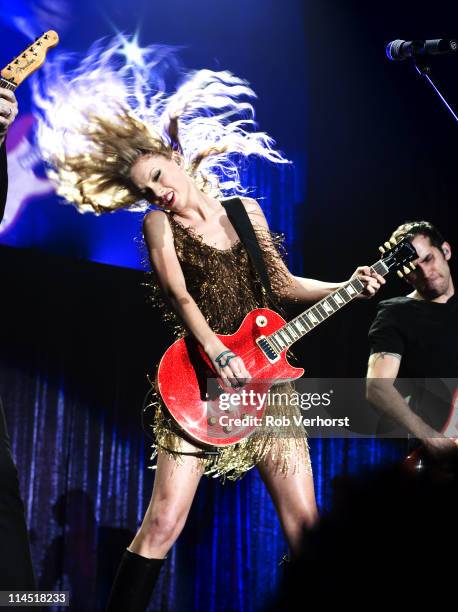 7th MARCH: American country singer Taylor Swift performs live on stage at Ahoy in Rotterdam, Netherlands during her Speak Now World Tour on 7th March...