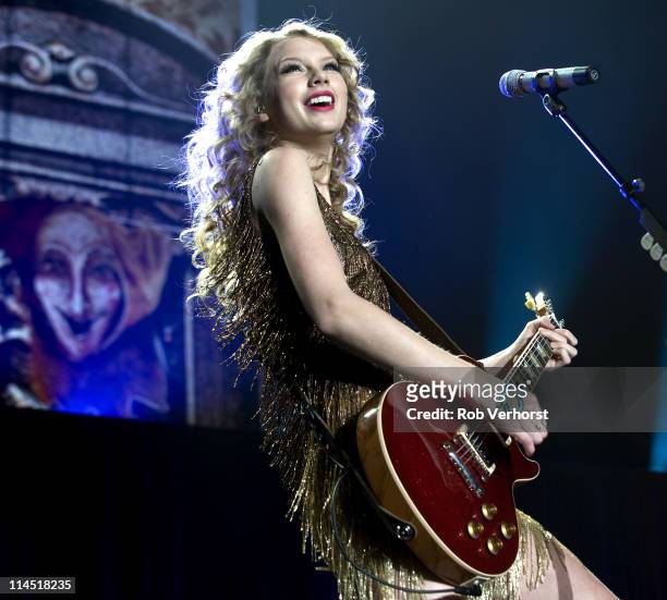 7th MARCH: American country singer Taylor Swift performs live on stage at Ahoy in Rotterdam, Netherlands during her Speak Now World Tour on 7th March...