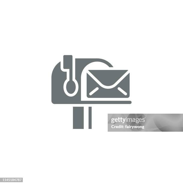 mail icon - blurred background office stock illustrations