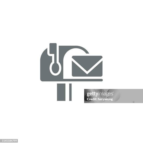 mail icon - blurred background office stock illustrations