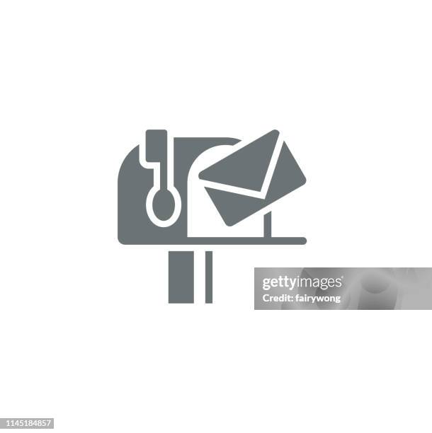 mail icon - selective focus office stock illustrations