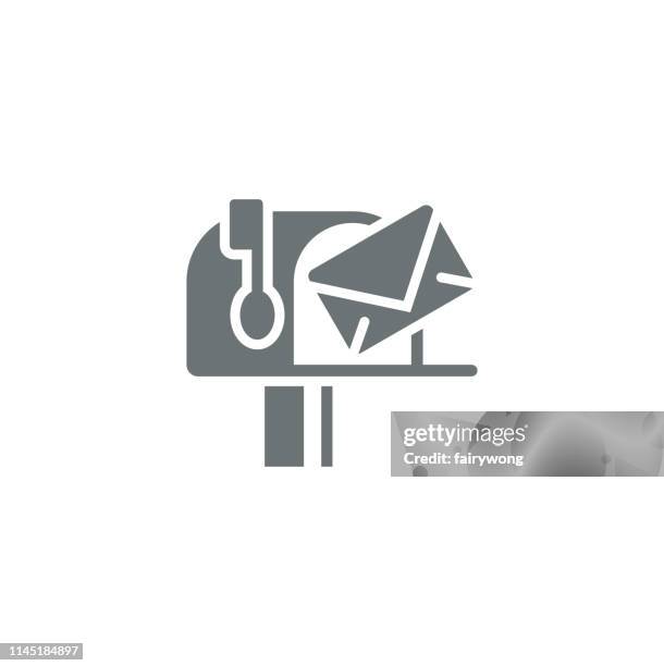 mail icon - selective focus office stock illustrations