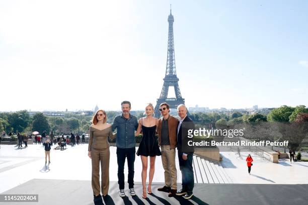 Actress Jessica Chastain, director Simon Kinberg, actors Sophie Turner, Michael Fassbender and producer Hutch Parker attend the "X-Men Dark Phoenix"...