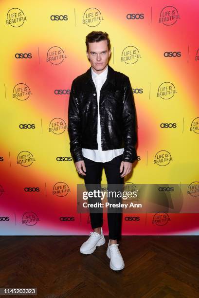 Luke Baines attends ASOS celebrates partnership with Life Is Beautiful at No Name on April 25, 2019 in Los Angeles, California.