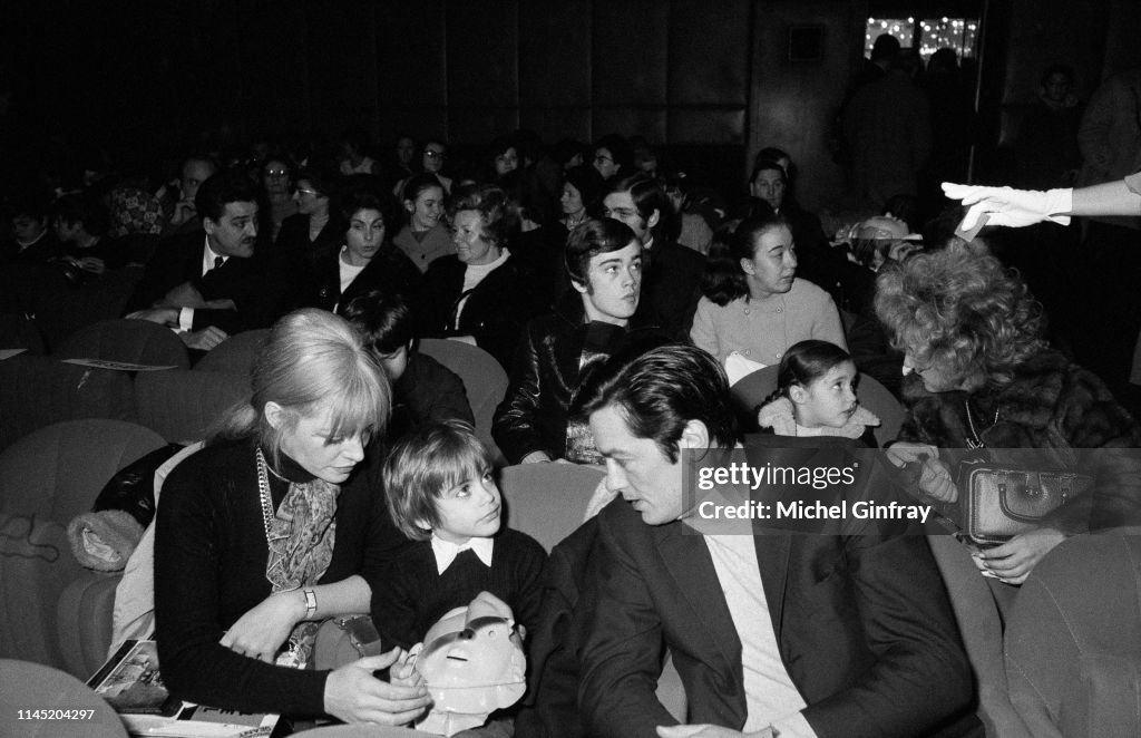 Alain Delon with family