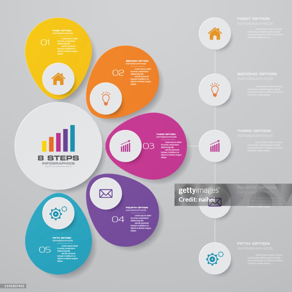Abstract 5 Steps Presentation Chart Infographics Element High-Res ...