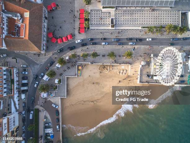 aerial view of cascais, portugal - big wheel stock pictures, royalty-free photos & images