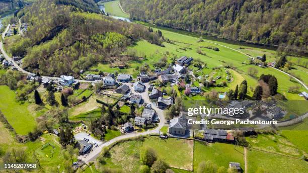 aerial view of frahan, belgium - belgium aerial stock pictures, royalty-free photos & images