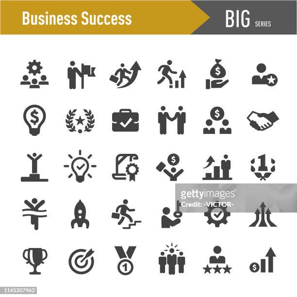 ilustrações de stock, clip art, desenhos animados e ícones de business success icons - big series - entrepeneur