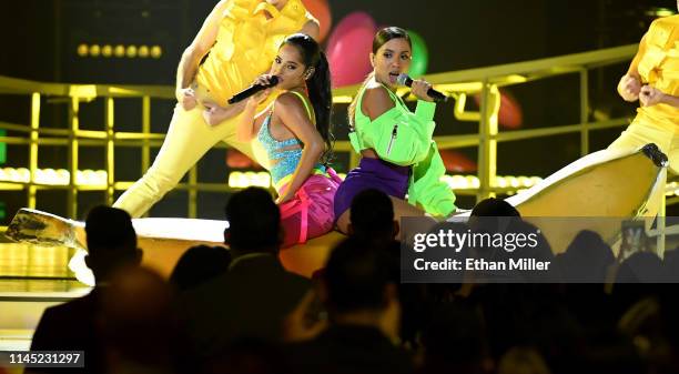 Becky G and Anitta perform during the 2019 Billboard Latin Music Awards at the Mandalay Bay Events Center on April 25, 2019 in Las Vegas, Nevada.