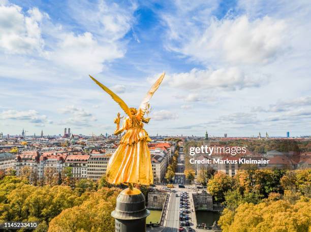 münchen friedensengel - munich landmarks stock pictures, royalty-free photos & images