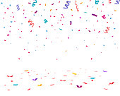 Confetti isolated on transparent background.