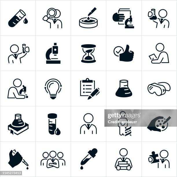 laboratory icons - safety goggles stock illustrations