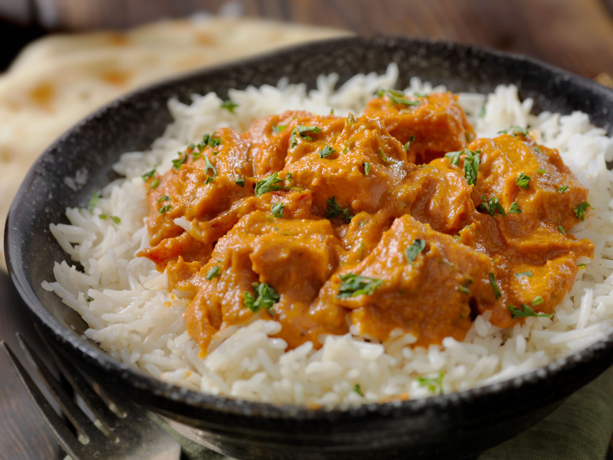 Tofu Curry with Rice and Naan Bread Tofu Curry with Rice and Naan Bread