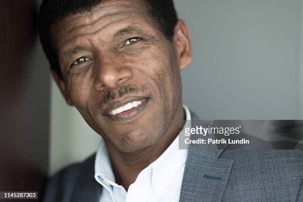 Haile Gebrselassie poses during a Photo Shoot on January 30, 2017 in Addis Ababa, Ethiopia.