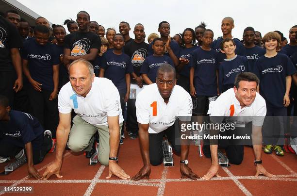 Laureus World Sports Academy Members Lord Sebastian Coe, Chairman of the London Organising Committee for the Olympic and Paralympic Games , American...