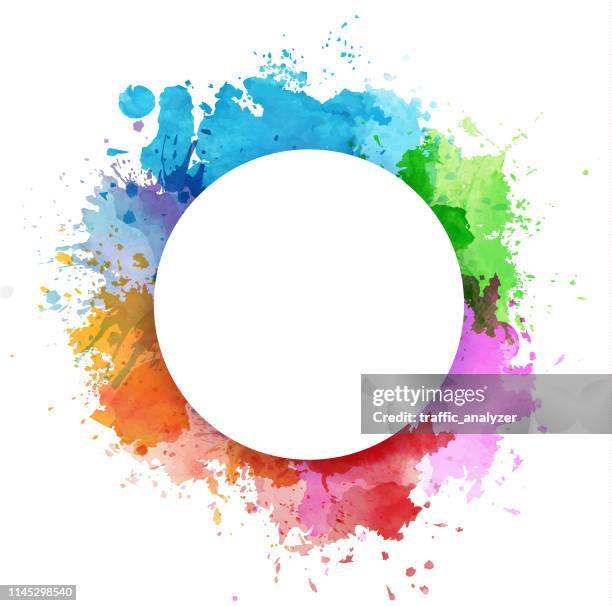 colorful watercolor splashes - watercolor rainbow stock illustrations