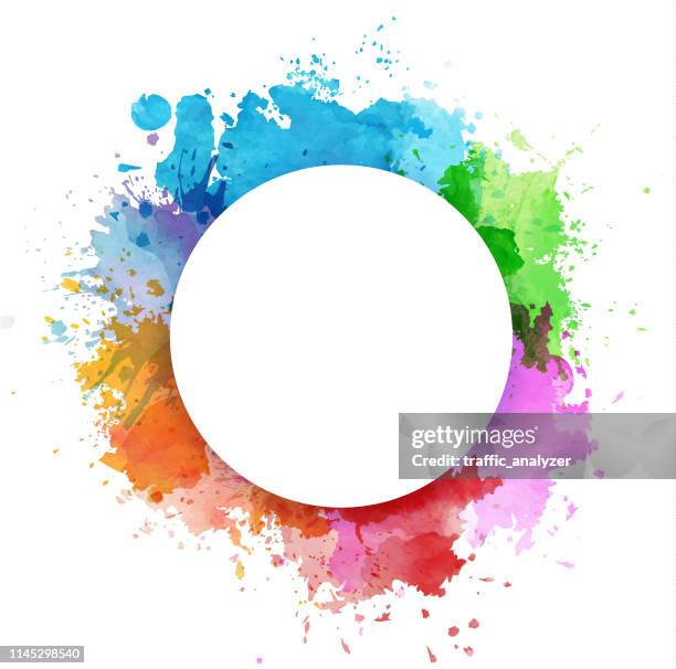 colorful watercolor splashes - watercolour circle stock illustrations