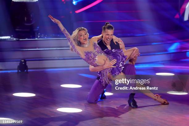 Ella Endlich and Valentin Lusin perform on stage during the 5th show of the 12th season of the television competition "Let's Dance" on April 26, 2019...