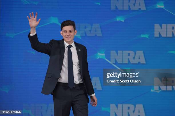 Kyle Kashuv, a Marjory Stoneman Douglas High School student speaks during the NRA-ILA Leadership Forum at the 148th NRA Annual Meetings & Exhibits on...