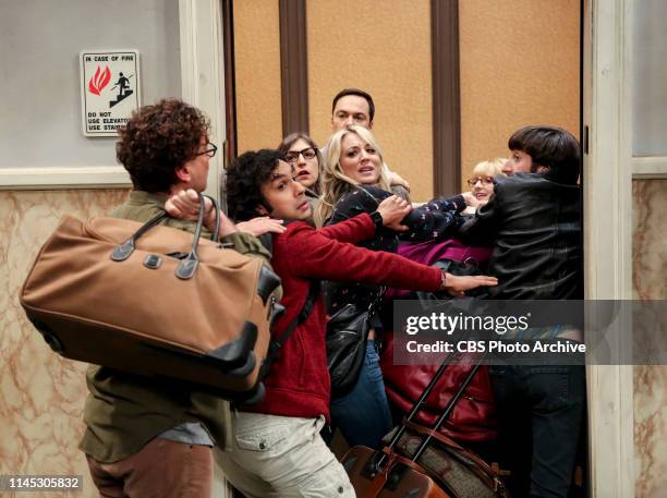 The Stockholm Syndrome" - Pictured: Leonard Hofstadter , Rajesh Koothrappali , Amy Farrah Fowler , Sheldon Cooper , Penny , Bernadette and Howard...