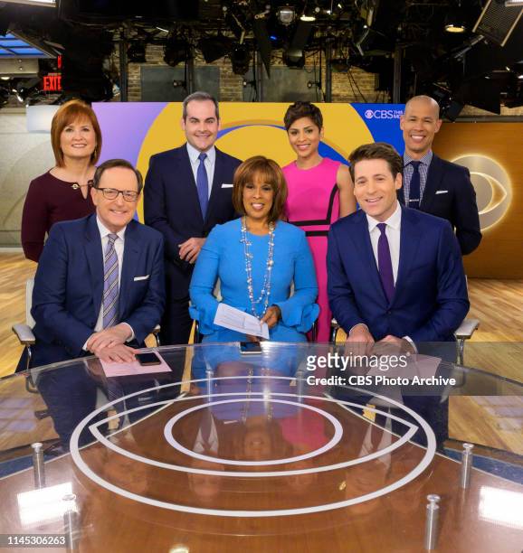 Front row: CBS THIS MORNING co-hosts Anthony Mason, Gayle King and Tony Dokoupil Back row: CBS News correspondents Anna Werner, David Begnaud,...