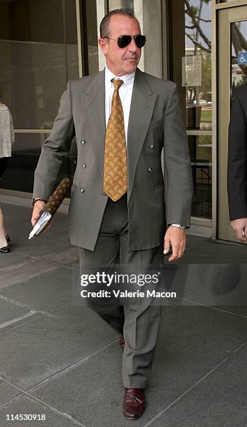 Michael Lohan leaves the Beverly Hills courthouse for his arraignment on May 23, 2011 in Beverly Hills, California.